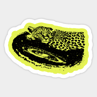 Surreal Galaxy Art Leopard Sticker